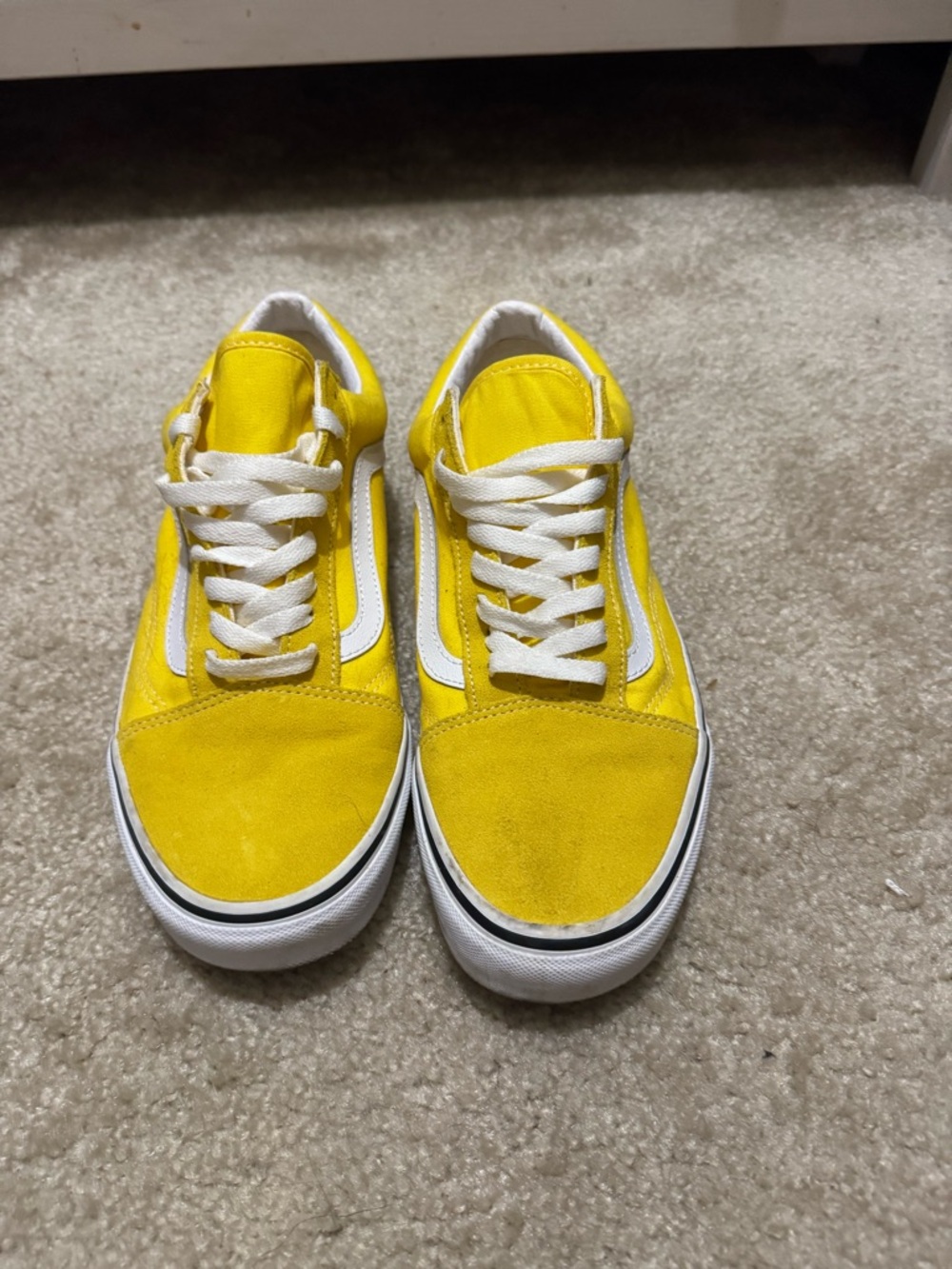 Vans Yellow Canvas Low-Top Sneakers with White Trim